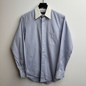 VTG Posh Dress Shirt French Blue White Contrast Collar 14.5 33 Made in USA Men's
